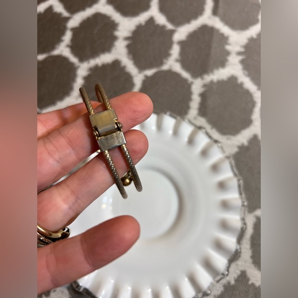 Goldtone Cuff Bracelet Victorian Coventry Vintage Multi Color Stone signed - Picture 9 of 16